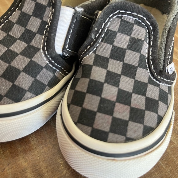 Vans baby slip-on V Velcro strap Checkerboard black/pewter Baby Size 4.5 - Picture 7 of 10